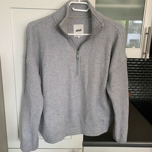 Aerie waffle quarter zip sweater